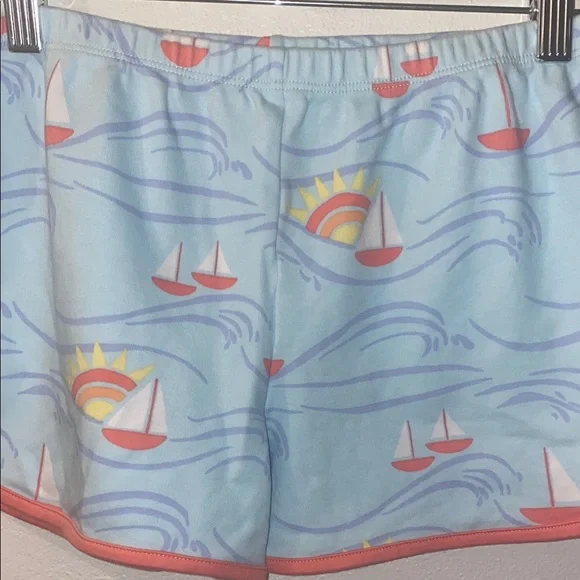 The Beaufort Bonnet Company girls size 14 Blue Shorts with Sailboat Print - Picture 2 of 8